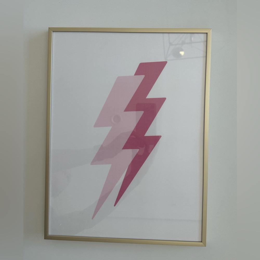 Modern Pink Lightning Bolt Art Print